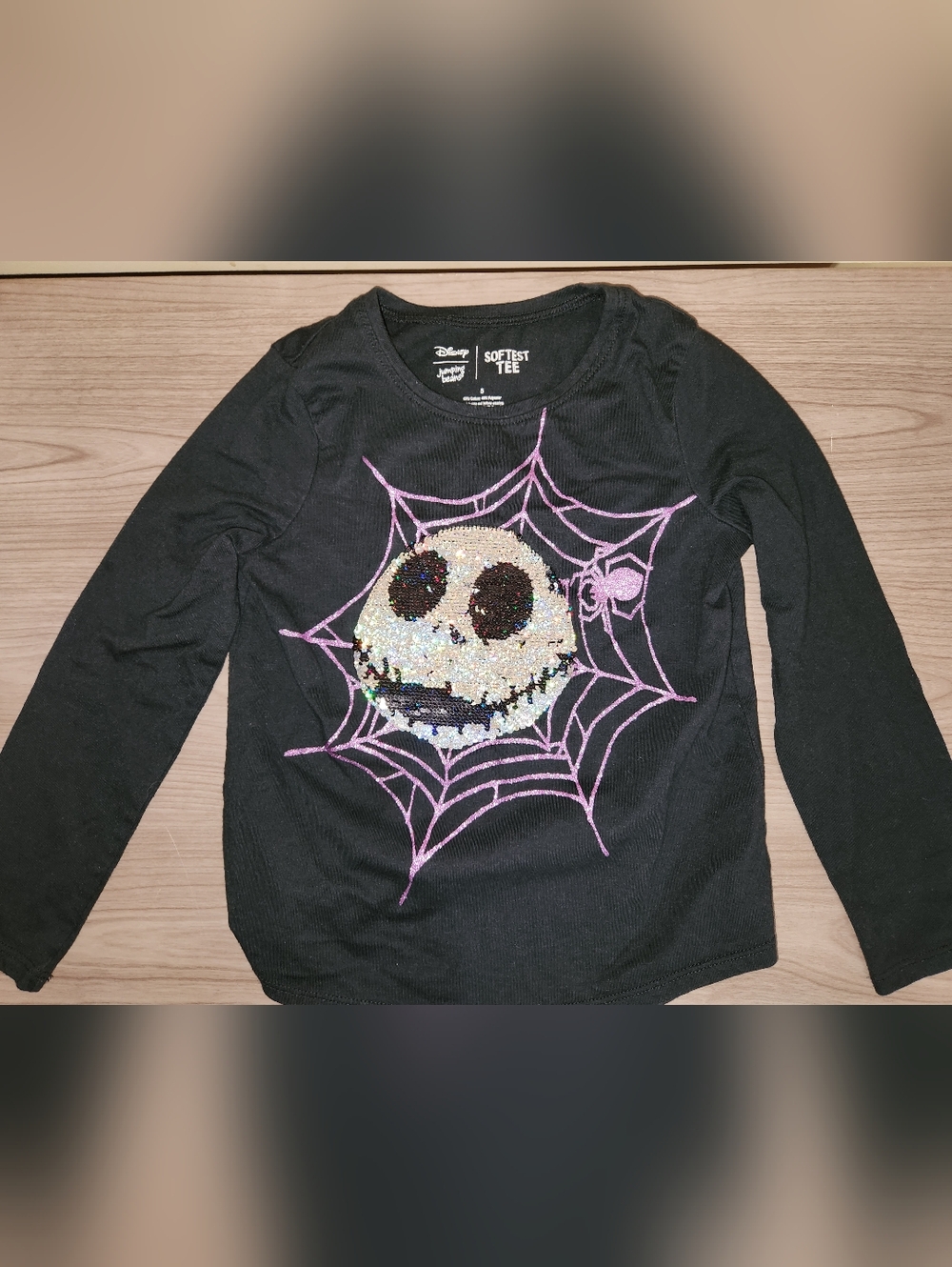 Disney The Nightmare Before Christmas Sequin Tee - Black & Iridescent